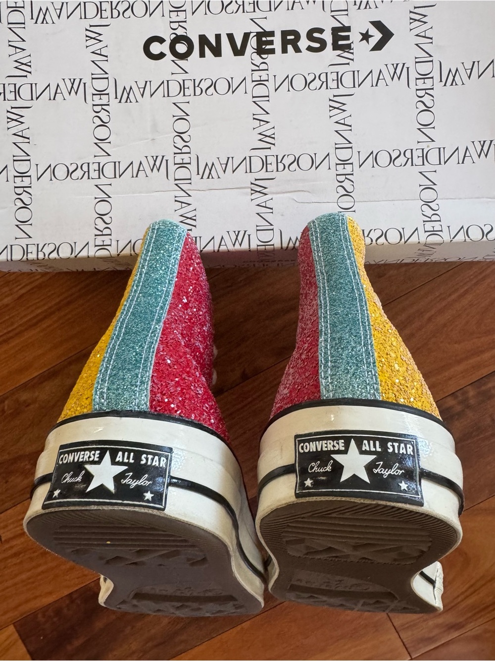 JW Anderson All Star Chuck Taylor HI Glitter Lace-Up Sneakers - Picture 12 of 12